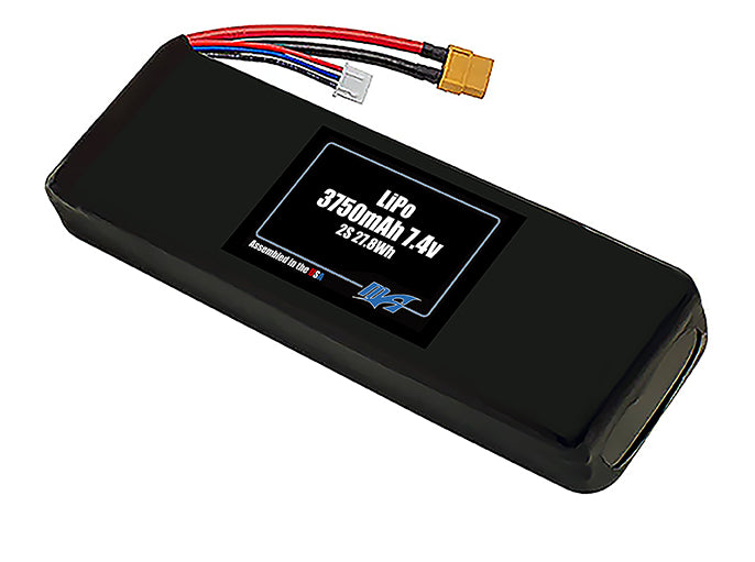 Compact 3.7-volt 3750mAh lithium-polymer battery, built for lightweight drone, UAV, and robotics projects.