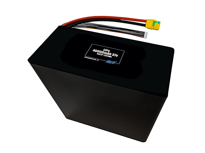 Compact 37-volt 46000mAh lithium-polymer battery, built for lightweight drone, UAV, and robotics projects.
