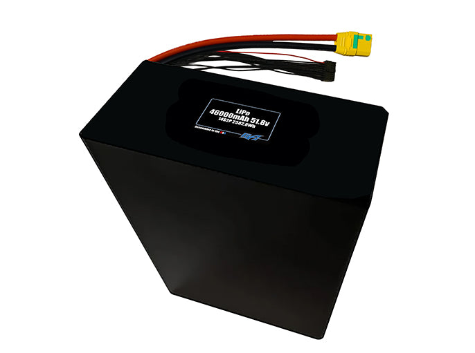Compact 51.8-volt 46000mAh lithium-polymer battery, built for lightweight drone, UAV, and robotics projects.
