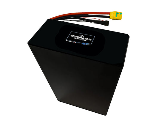 Compact 59.2-volt 46000mAh lithium-polymer battery, built for lightweight drone, UAV, and robotics projects.