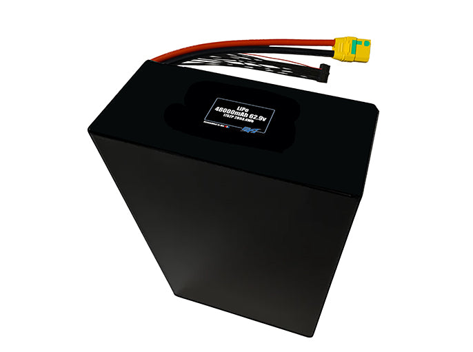 Compact 62.9-volt 46000mAh lithium-polymer battery, built for lightweight drone, UAV, and robotics projects.