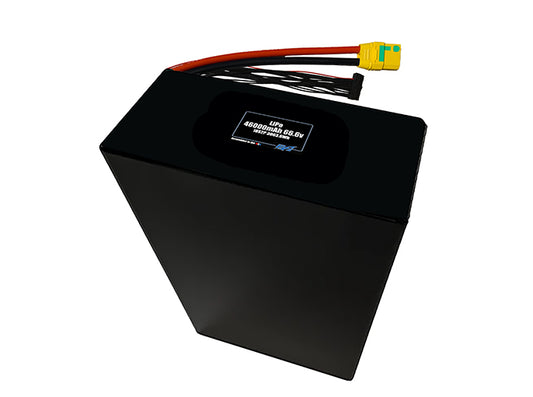 Compact 66.6-volt 46000mAh lithium-polymer battery, built for lightweight drone, UAV, and robotics projects.