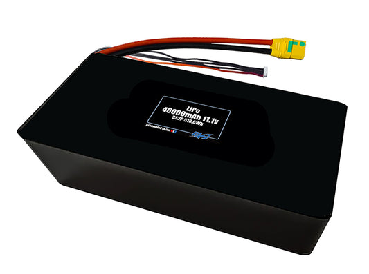 Compact 11.1-volt 46000mAh lithium-polymer battery, built for lightweight drone, UAV, and robotics projects.