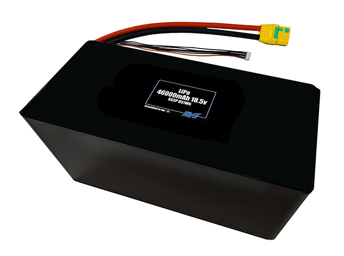Compact 18.5-volt 46000mAh lithium-polymer battery, built for lightweight drone, UAV, and robotics projects.