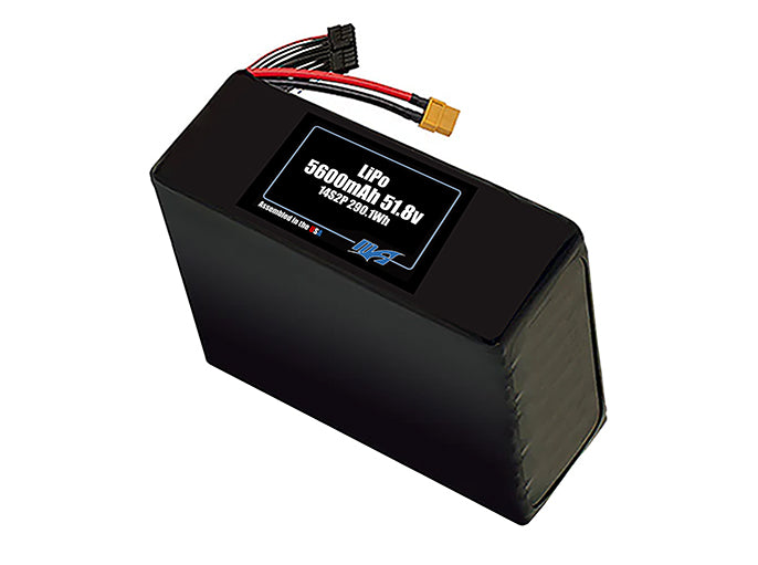 Compact 51.8-volt 5600mAh lithium-polymer battery, built for lightweight drone, UAV, and robotics projects.