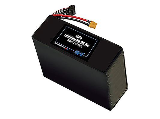 Compact 51.8-volt 5600mAh lithium-polymer battery, built for lightweight drone, UAV, and robotics projects.