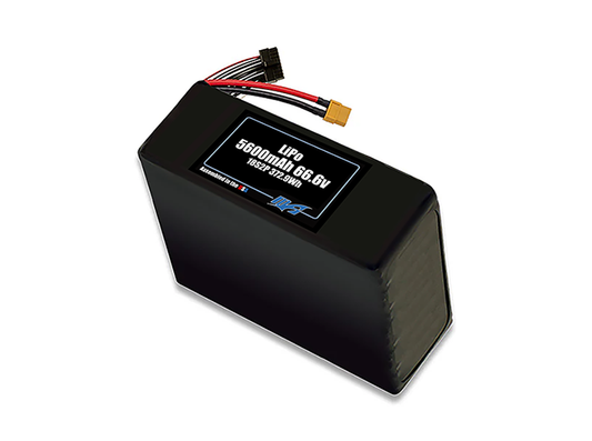 Compact 66.6-volt 5600mAh lithium-polymer battery, built for lightweight drone, UAV, and robotics projects.
