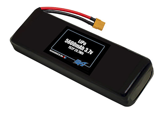 Compact 3.7-volt 5600mAh lithium-polymer battery, built for lightweight drone, UAV, and robotics projects.