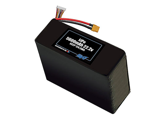 Compact 22.2-volt 5600mAh lithium-polymer battery, built for lightweight drone, UAV, and robotics projects.