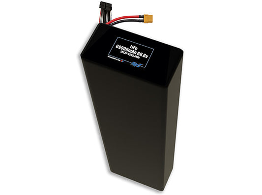 Compact 66.6-volt 69000mAh lithium-polymer battery, built for lightweight drone, UAV, and robotics projects.