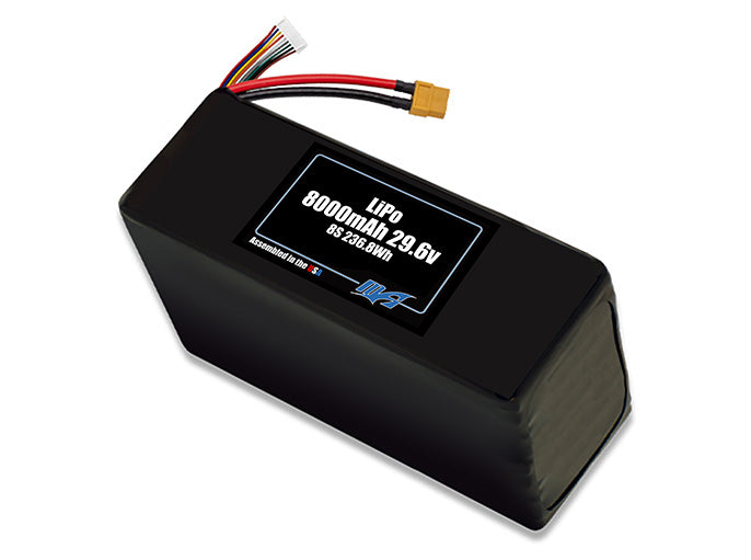 Compact 29.6-volt 8000mAh lite lithium-polymer battery, built for lightweight drone, UAV, and robotics projects.
