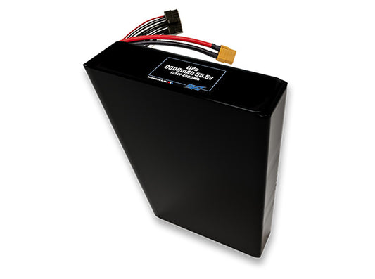 Compact 55.5-volt 9000mAh lithium-polymer battery, built for lightweight drone, UAV, and robotics projects.