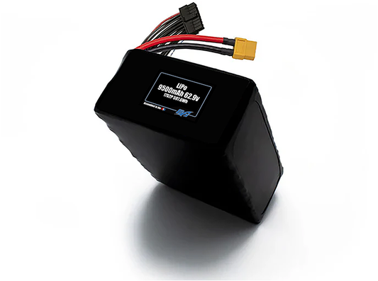 Compact 62.9-volt 9500mAh lithium-polymer battery, built for lightweight drone, UAV, and robotics projects.