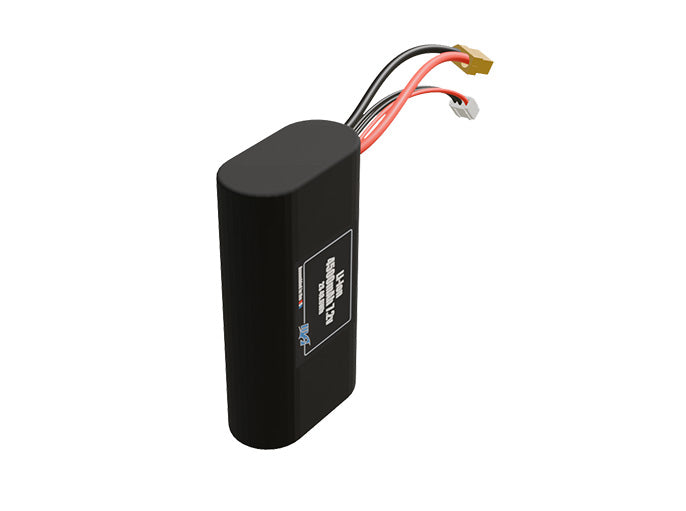 Rendered view of a slim 4500mAh Li-ion pack, used in small UAV and defense-grade robotics projects.