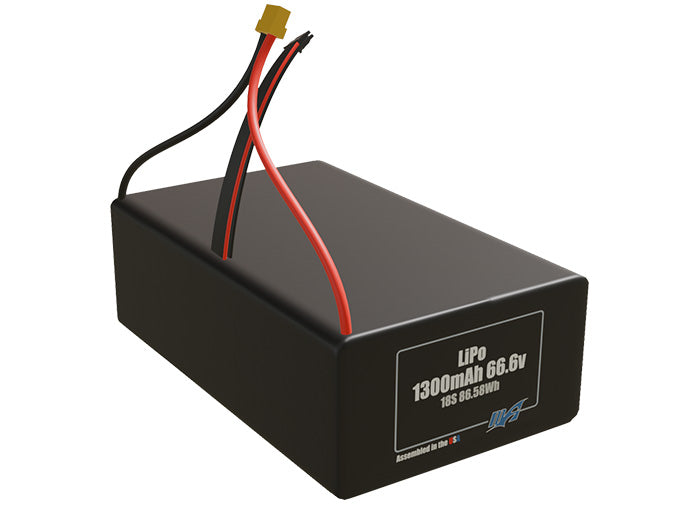 Rendered view of slim 1300mAh LiPo cells, used in small UAV and defense-grade robotics projects.
