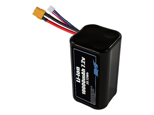 Compact 7.2-volt 10000mAh lithium-ion battery, built for lightweight drone, UAV, and robotics projects.