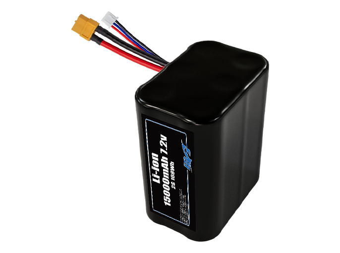 Compact 7.2-volt 15000mAh lithium-ion battery, built for lightweight drone, UAV, and robotics projects.