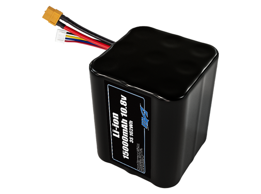 Compact 10.8-volt 15000mAh lithium-ion battery, built for lightweight drone, UAV, and robotics projects.