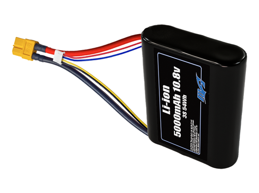 Compact 10.8-volt 5000mAh lithium-ion battery, built for lightweight drone, UAV, and robotics projects.