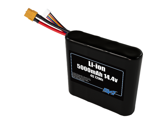 Compact 14.4-volt 5000mAh lithium-ion battery, built for lightweight drone, UAV, and robotics projects.